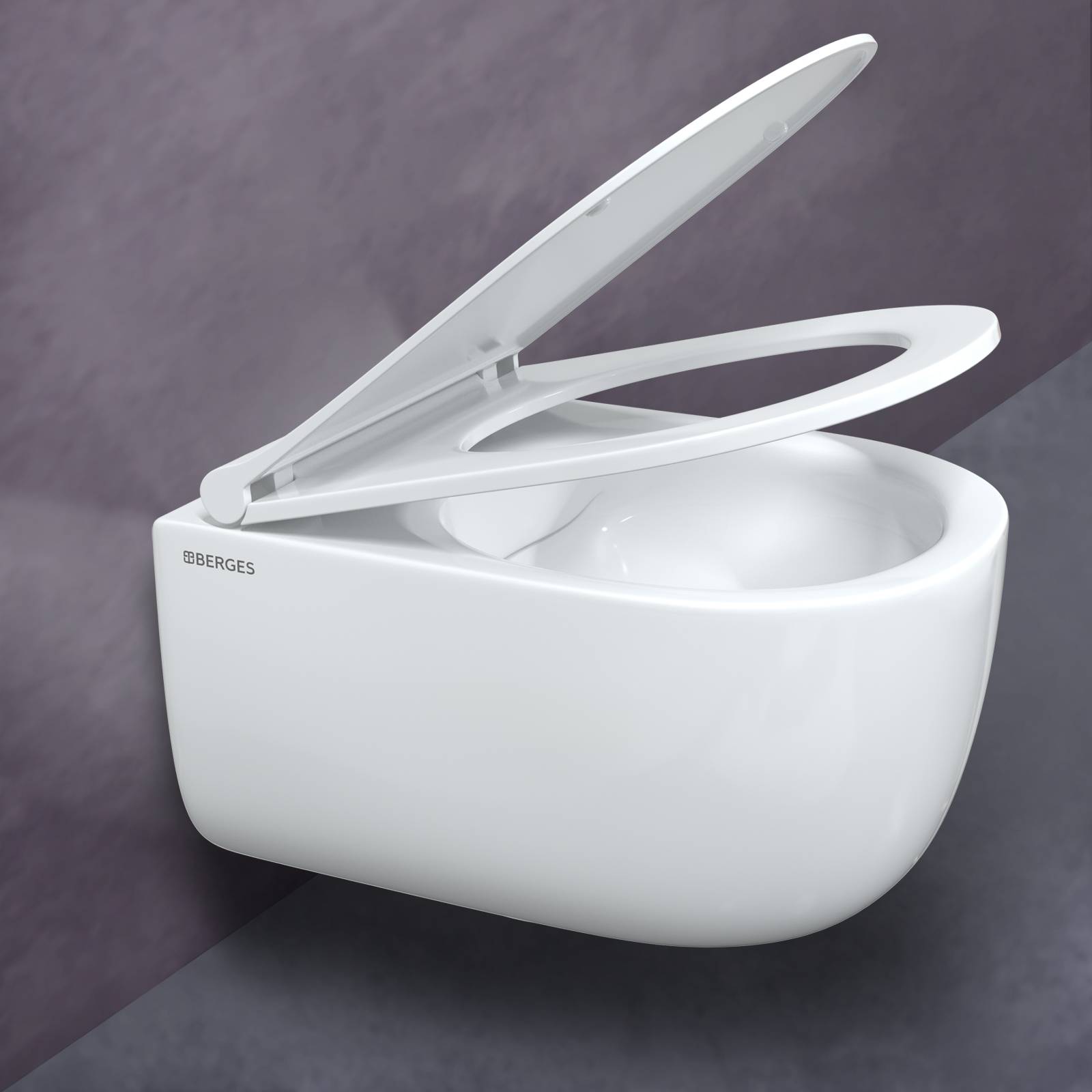 Унитаз BERGES подвесной EGO Rimless 49 см с сиденьем Toma Slim SO микролифт быстросъём Унитаз BERGES подвесной EGO Rimless 49 см с сиденьем Toma Slim SO микролифт быстросъём