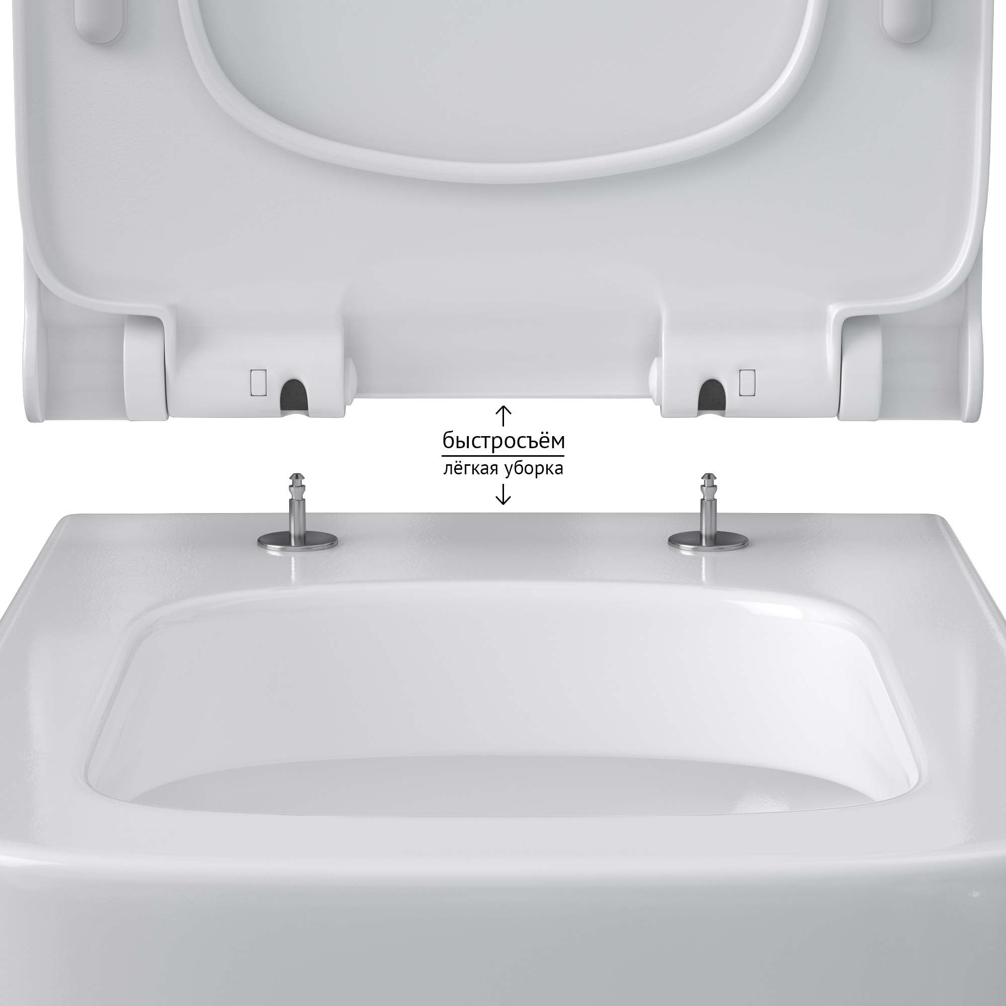 Унитаз BERGES подвесной QUATTRO S Rimless 49 см, сиденье тонкое дюропласт, микролифт, быстросъём Унитаз BERGES подвесной QUATTRO S Rimless 49 см, сиденье тонкое дюропласт, микролифт, быстросъём