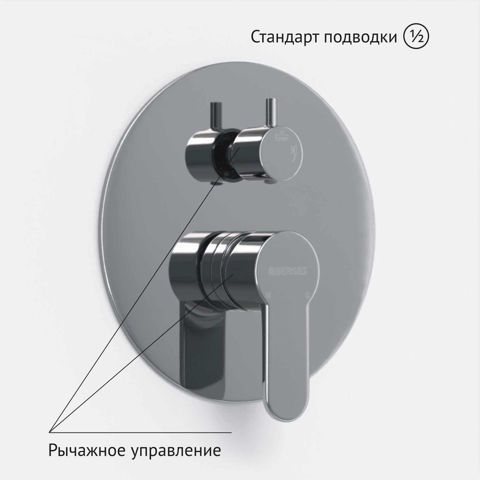 Душевой комплект BERGES NARDIS 2R, хром Душевой комплект BERGES NARDIS 2R, хром